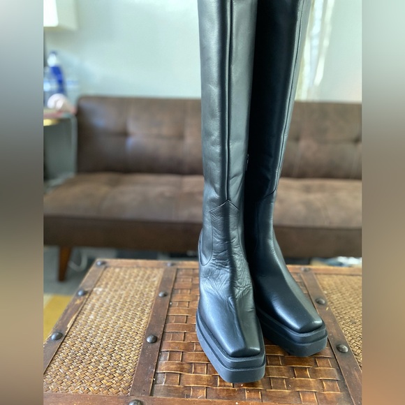 Gua Borghini Leather Platform Knee-High Boots - Picture 6 of 12